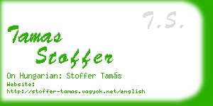 tamas stoffer business card
